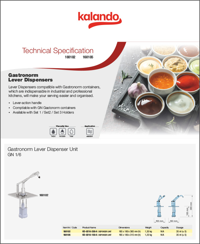 Блок дозатора Gastronorm GN 1/6